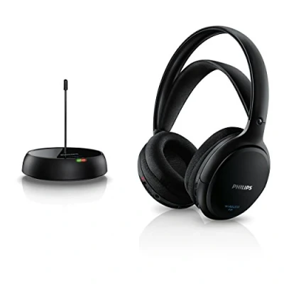 Immagine di PHILIPS AUDIO SHC5200/10 Cuffie HiFi Wireless Sovrauricolari (32 mm Driver, Trasmissione FM Wireless, Fascetta con Regolazione Automatica, Design Leggero, Ricaricabile) Nero