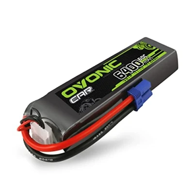 Immagine di OVONIC Batteria Lipo 3s 11.1V 6400mAh 60C con connettore EC5 per RC Car Boat Truck Truggy Buggy Team Associated