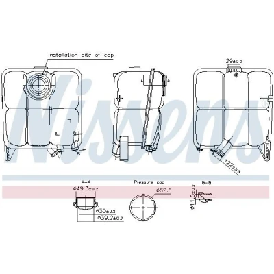 Immagine di NISSENS 996346 Vaschetta Radiatore 1,2 con calotta/coperchio FORD: FOCUS 3, C Max 2, KUGA 2