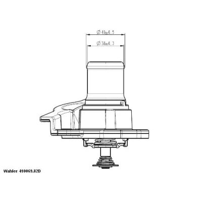 Immagine di WAHLER 410937.82D Termostato motore 82 con guarnizione FIAT: Ducato III Van, Camion pianale / Telaio, IVECO: DAILY 4 Kasten/Kombi