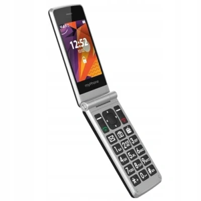 Immagine di MP myPhone Tango LTE due grandi display, da 2,4&quot; e 1,77&quot; LTE, USB Type C, pulsanti di sicurezza SOS ICE., d&#039;argento