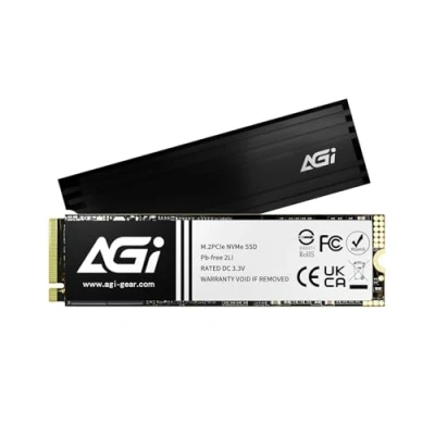 Immagine di AGI AI828 1TB SSD interno M.2 PCIe Gen4x4 NVMe 2280, 3D NAND, HMB, Velocità di lettura fino a 7400MB/s, Compatibile con Laptop e Desktop Computer (PC)