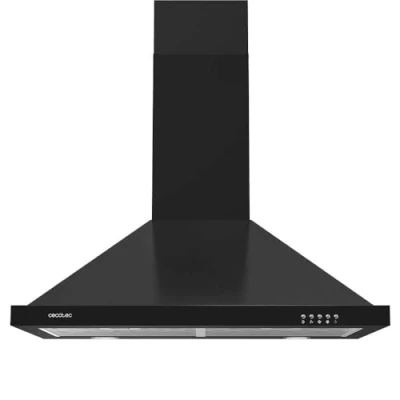 Immagine di Cecotec Cappa aspirante piramidale 60 cm bolero Flux PM 604300 Black C. Motore 105 W, aspirazione 430 m3/h, controllo meccanico, 3 livelli di potenza, luce, filtro in alluminio, finitura nera