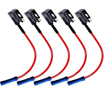 Immagine di QitinDasen 5Pcs Premium 12V / 24V Medio Add A Circuit Portafusibile, Lama Fusibile Tap Adattatore, con Estrattore, Fascette, 15Pcs Standard (10A, 15A, 20A)