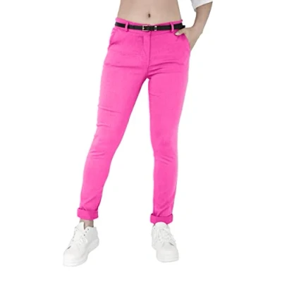 Immagine di JOPHY &amp; CO. Pantalone Elasticizzato Donna Chino con Cintura (cod. 3008) (Fucsia, XL)