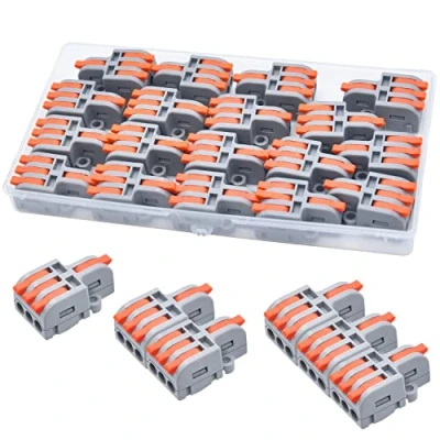 Immagine di XALXMAW 18 Pezzi Morsettiere Elettriche, Terminali 1 Filo 3 Entrate, Mini Connettori Elettrici Rapido, Compatto E Liberamente Combinabile, [0,2 4mm²]