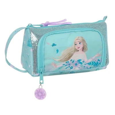Immagine di Frozen II Hello Spring astuccio con tasca pieghevole vuoto, per bambini, ideale bambini in età scolastica, versatile, qualità e resistenza, 20 x 8,5 11 cm, colore Blu chiaro,