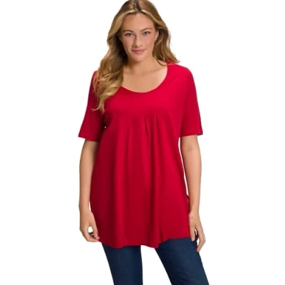 Immagine di Ulla Popken Tshirt basic, Donna, Taglia: 60/62, Mohn
