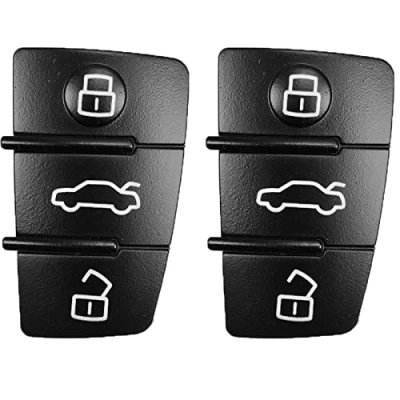 Immagine di Set di 2 tasti per auto, 3 tasti, compatibili con Audi A1 8X A3 8P 8V A4 B7 A6 C6 TT 8J Q3 8U Q7 4L