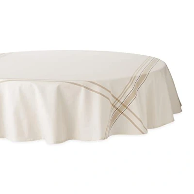 Immagine di DII Copritavolo a Righe, 100% Cotone, Chambray White, 70 Inches Round