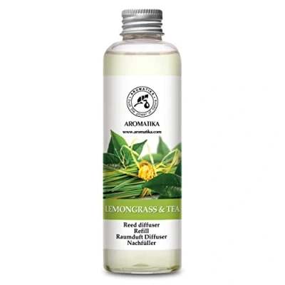 Immagine di Ricarica Diffusore Ambiente Citronella &amp; Tè 200ml Fragranza per la Casa Aromaterapia reed diffuser Refill Bastoncini Lemongrass Tea