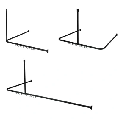 Immagine di Sealskin Easy Roll Set con Binario per Tenda Doccia, ABS, Nero, flexibel