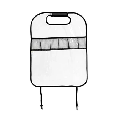 Immagine di hauck Cover Me Protezione Sedile Auto Sedili Bambini con Tasche Anteriori, 64x48 cm, Impermeabile Facile da Fissare e Resistente Trasparente