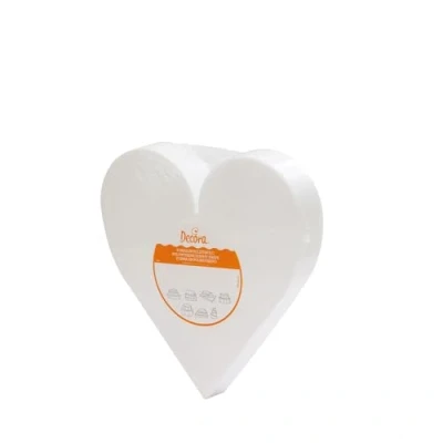 Immagine di Decora 0173916 Basi a forma di cuore in polistirolo ideali per esercitazioni e realizzare torte piani dall&#039;aspetto perfetto, Dim. 25 X H 5 CM
