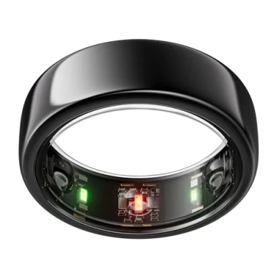 Immagine di Oura Ring Gen3 Horizon Misura 7, Black Monitora sonno, frequenza cardiaca e fitness Batteria fino a 7 giorni Compatibile con iOS/Android Provalo il kit di misurazione