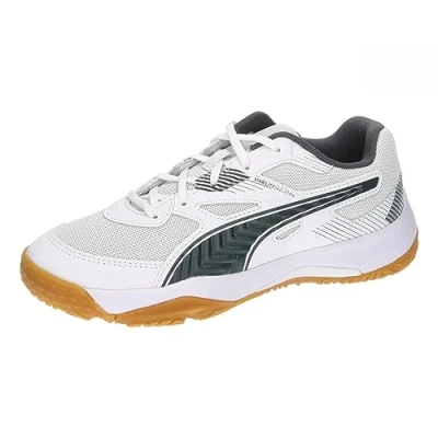 Immagine di Puma Solarflash JR II Unisex Scarpe da pallamano per bambini, Taglia: 29, White/shadow gray Tessuto / sintetico