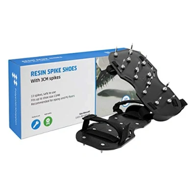 Immagine di POLYESTERSHOPPEN.NL Scarpe per Chiodi Professionali, Suola 13 Chiodi, 3 cm, preassemblati Pavimenti epossidici e in PU, disaerazione, aeratore Prato