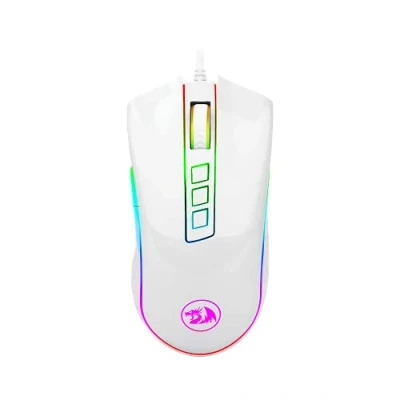 Immagine di Redragon M711W COBRA White Mouse Gaming Bianco, Sensore Ottico Pixart P3325 da 10.000 DPI, Illuminazione RGB