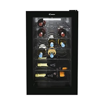 Immagine di Candy DiVino CWC 021 M/N Cantinetta Vino, 21 Bottiglie, 39 dBA, Doppio Vetro Anti UV e Luci LED, App hOn, Ripiani in Acciaio Inox, 40x55x70 cm, Nero