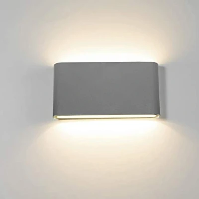 Immagine di Topmo plus Faretto da parete Interni Lampada design Applique Corridoio Luci grigio 12W LED IP65 18cm Grigio/bianco natural