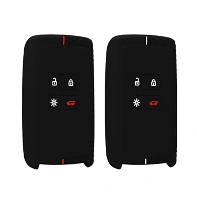 Immagine di kwmobile Set 2 Cover Chiave Auto Compatibile con Renault 4 tasti Smart Key (solo Keyless Go) Custodia Chiavi Copri Telecomando Copertina Macchina Silicone