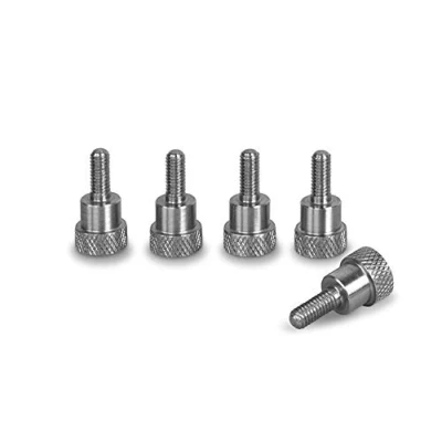 Immagine di PrecisionGeek Viti a testa zigrinata M4 x 10 mm con spallamento, bulloni impugnatura in acciaio inossidabile, lunghezza totale 20 Set di 5 pezzi
