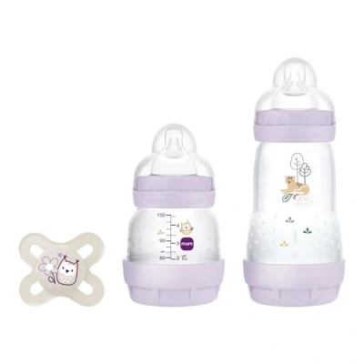 Immagine di MAM Set de Recién Nacido, Regalo, Incluye: 1 Biberón Anticólico 130ml, 260ml, Chupete Original Start, a partir 0 meses, Rosa