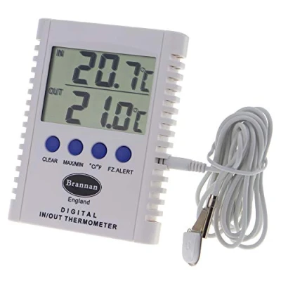 Immagine di Brannan Digital Max Min Termometro Interno Esterno Frigo Congelatore Serra Giardino Ampio Display Cavo Sonda da 2 m