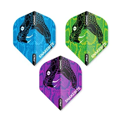 Immagine di RED DRAGON Hardcore Snakebite Ionic Snake Head Dart Flight Selection Pack 3 Sets per (9 Flights in Total)