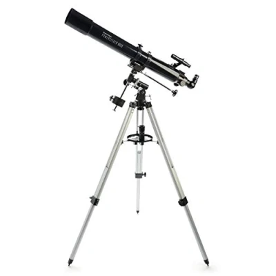 Immagine di Celestron 21048 PowerSeeker 80EQ Telescopio riflettore include due oculari, diagonale d&#039;immagine eretta, lente di Barlow 3x, treppiede regolabile in altezza e vassoio accessori Deluxe, nero
