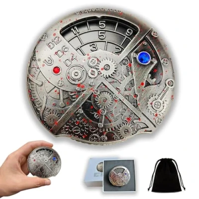 Immagine di dadi unici per roulette in metallo, set di meccanici DND Roller D&amp;D, steampunk retrò spinner D20 All One D6, D8, D10, D12 Dungeons and Dragons TRPG
