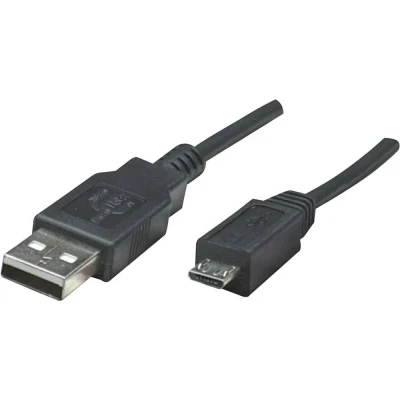 Immagine di Manhattan Cavo USB 2.0 Spina A, Micro B 1.80 m Nero Certificato UL 307178 CG