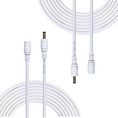 Immagine di Liwinting 2 Pezzi 2m Cavo di prolunga Alimentazione CC 3,5 mm x 1,35 Maschio al Femmina Connettore DC, Adatto Adattatore Alimentazione, Telecamera IP Wireless ecc Bianco