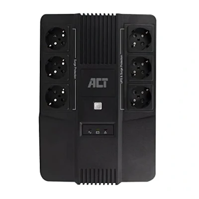 Immagine di ACT Back up UPS Gruppo di continuità Line Interactive, 600VA Batteria Power Supply, (6 uscite Schuko, protezione da sovratensioni), AVR AC2300