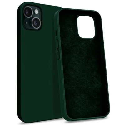 Immagine di MyGadget Cover per iPhone 15 Custodia Antiurto in Silicone Morbido Case con 3 Strati TPU Ultra Resistente Protezione Antigraffio Verde Oliva