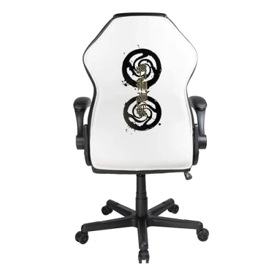 Immagine di Konix Sedia da ufficio gioco Jujutsu Kaisen Inclinazione del sedile di 15 Altezza regolabile Pelle PU Bianco e nero