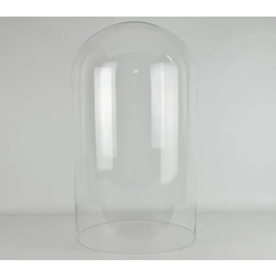 Immagine di EMH, Campana e cloche in vetro trasparente soffiato a bocca, realizzata mano, circolare, per esposizioni, 50 x 25 cm