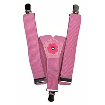 Immagine di Olata Bretelle per Bambina a Forma di Y, Elastiche, con Design Floreale (1 5 Anni), 2,5 cm. Rosa