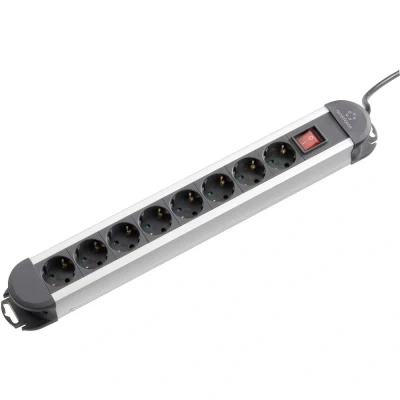 Immagine di Renkforce 815A CMB Multipresa con interruttore 8 scomparti Nero, Argento Schuko 1 pz.
