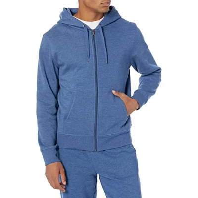 Immagine di Amazon Essentials Felpa con Cappuccio e Cerniera Integrale in Pile (Disponibile nelle Taglie Big &amp; Tall) Uomo, Blu Puntinato, L