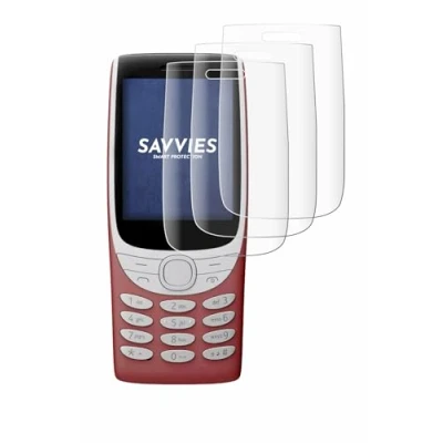 Immagine di savvies (4 Pezzi Full Screen Pellicola Protettiva per Nokia 8210 4G Cover Copertura [Completa Trasparente, 3D Curved]