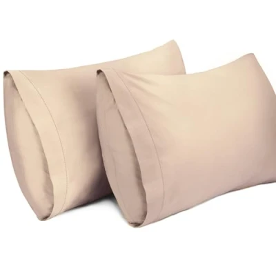 Immagine di Lirex 2 Pack Federe per Cuscini, 100% Cotone Traspirante Pillow Covers, 40 x 70 cm, Caffè Chiaro