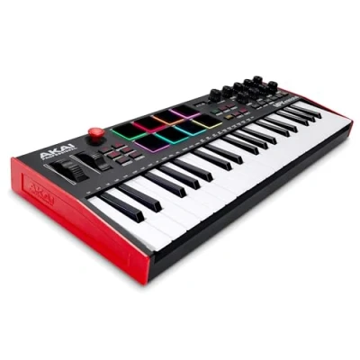 Immagine di Akai Professional MPK Mini Plus Controller tastiera MIDI USB a 37 tasti per Mac e PC con 8 pad MPC RGB, manopole rotary software musicale