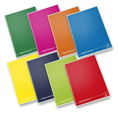 Immagine di Pigna Colours 02136424M, Quaderno formato A4, Rigatura 4M, quadretti 4 mm per e 5 elementare medie superiori, Carta 80g/mq, Pacco da 10 Pezzi