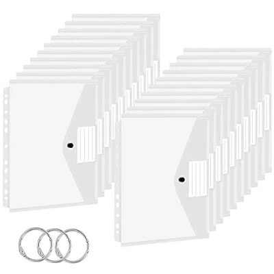 Immagine di TOOLMON Cartellina portadocumenti, formato A4, 20 pezzi, in plastica trasparente con bottone automatico, espandibile, impermeabile