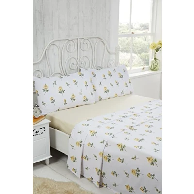 Immagine di Rapport Set Lenzuolo di Cotone Pettinato 100%, Cotone, Lemon, Singolo