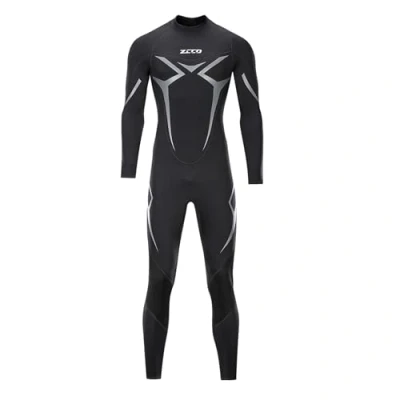 Immagine di ZCCO Wetsuites, pelle da uomo in neoprene di alta qualità, 3 mm, per pesca subacquea, snorkeling, surf, canoa, immersioni subacquee(nero,XL)