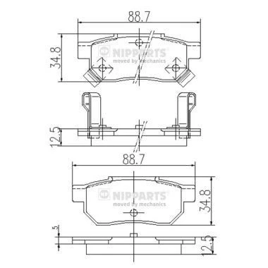 Immagine di Kit pastiglie freno, Freno a disco NIPPARTS J3614004
