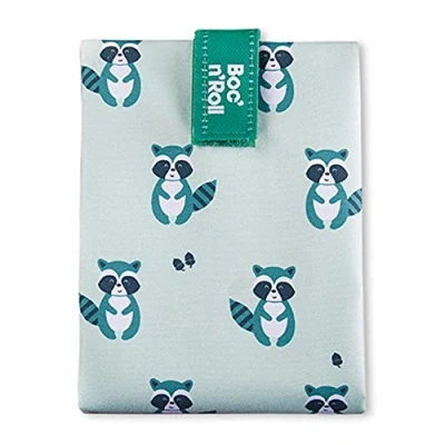 Immagine di Roll’Eat ® Boc&#039;n&#039;Roll Animals borsa per il merenda, porta snack, riutilizzabile, senza BPA, in tessuto, colore raccoon