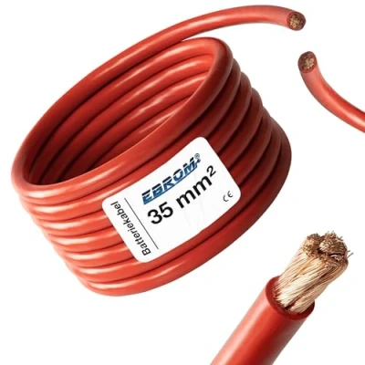 Immagine di Cavo batteria 3 metri rosso H07V K 35 mm² 99,9% rame OFC, m (3M) mm2